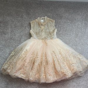 Little girls gold dress